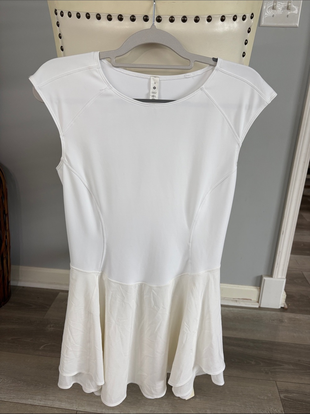 lululemon athletica White Cap-Sleeve Flounce Mini Dress